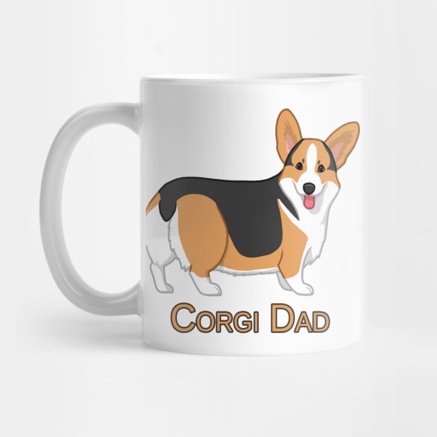 Cute Red Tricolor Pembroke Corgi Dog Dad by csforest